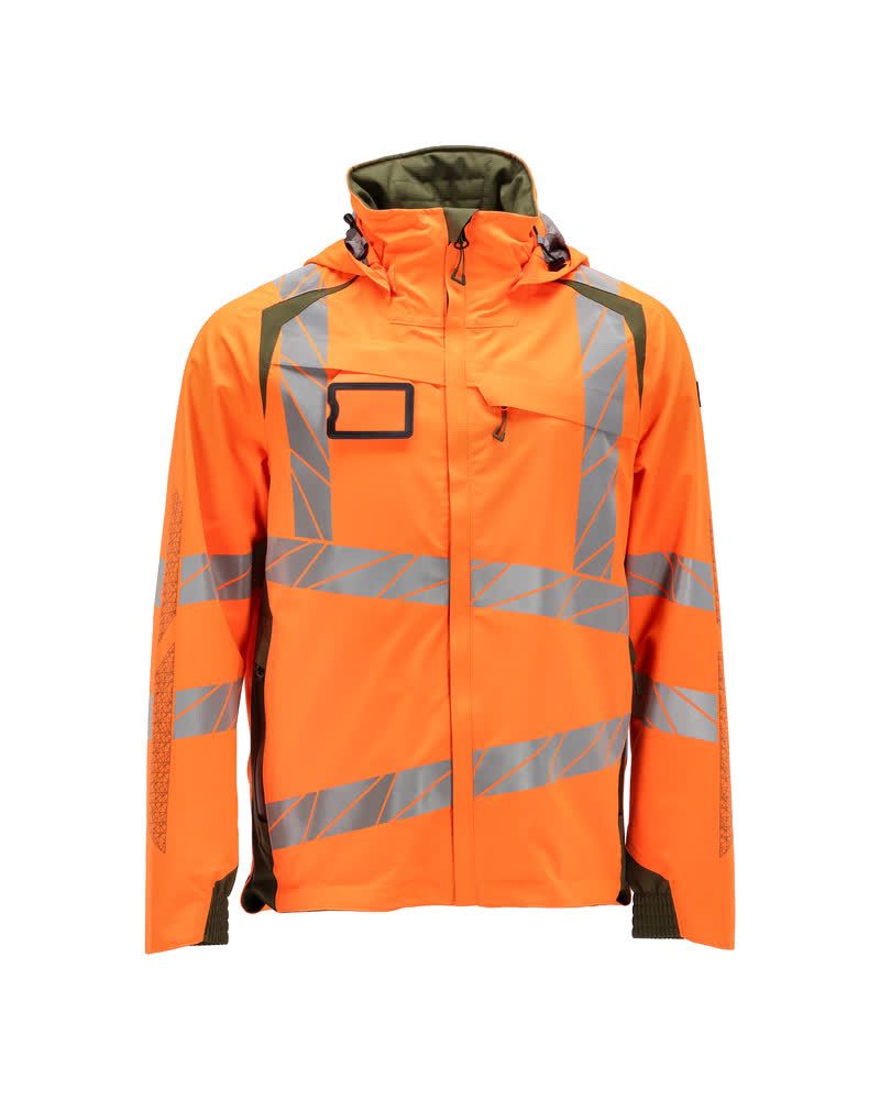 Hardshelljacke ACCELERATE SAFE Hi-vis Orange/Moosgrün S
