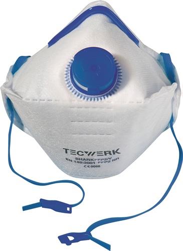 Atemschutzmaske Shark FFP2/V D NR m.Ausatemventil,faltbar 12 St./KT TECWERK