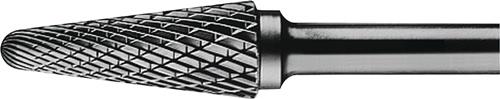 Frässtift KEL D.10mm Kopf-L.20mm Schaft-D.6mm HM Verz.Kreuz TECWERK