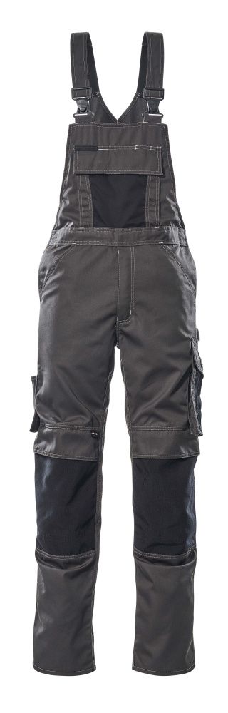 Latzhose mit Knietaschen UNIQUE Dunkelanthrazit/Schwarz 76C48