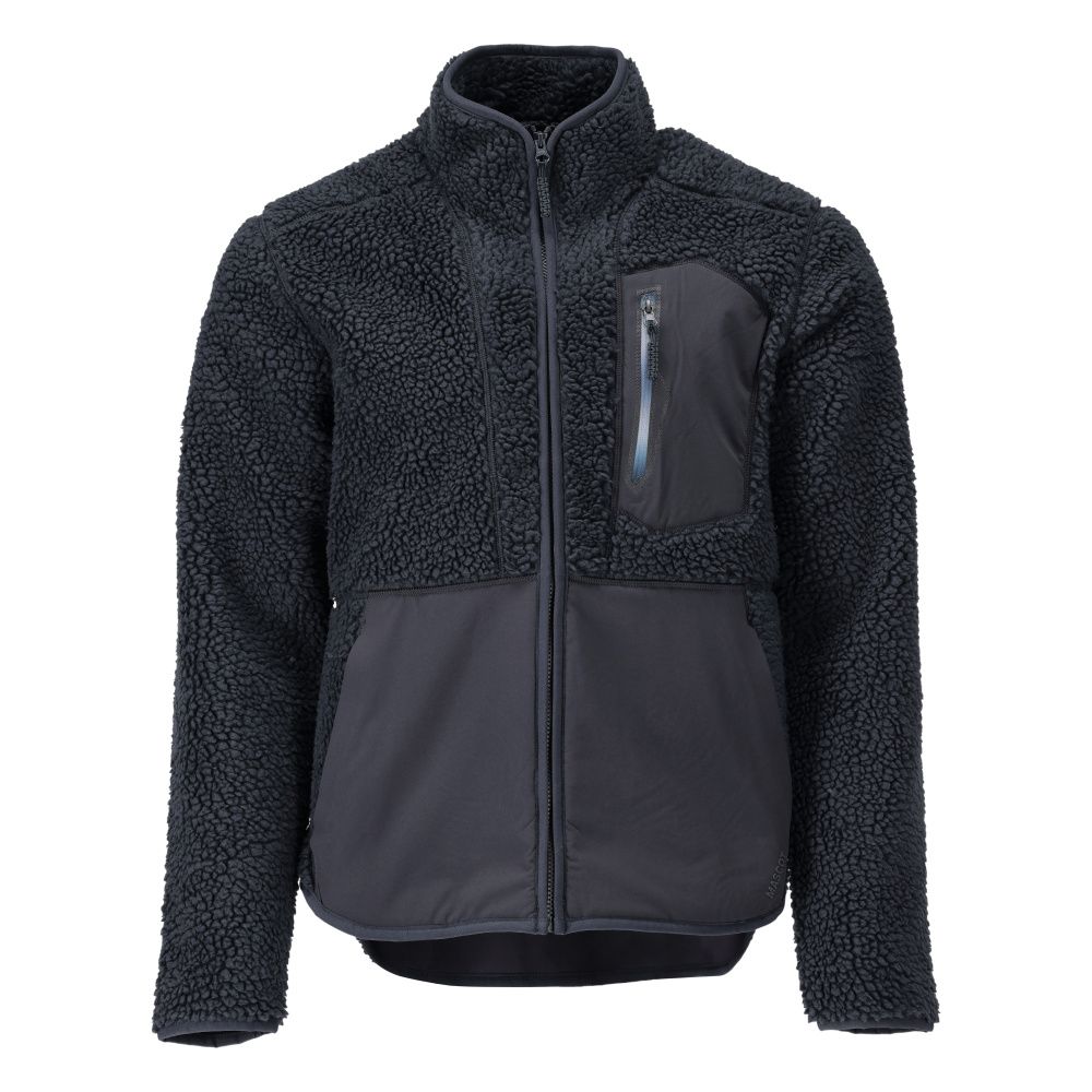 Faserpelz Jacke mit Reißverschluss CUSTOMIZED Schwarzblau XL