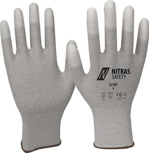 Handschuhe Gr.10 grau/weiß EN 388,EN 16350 PSA II