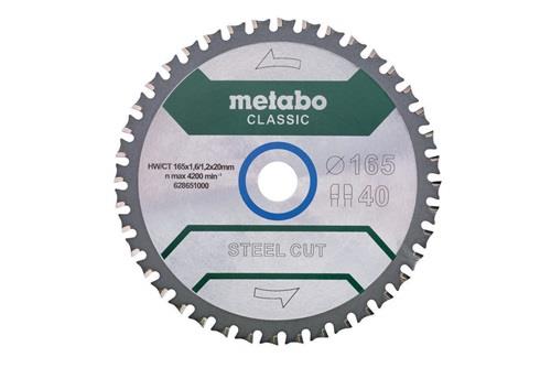 Kreissägeblatt steel cut classic D165x1,6/1,2xBohrung20mm Zähnezahl 40 FZFA/FZFA