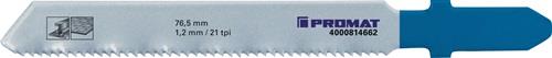 Stichsägeblatt Gesamt-L.76,5mm Zahnt.1,2mm HSS 5 St./Karte PROMAT
