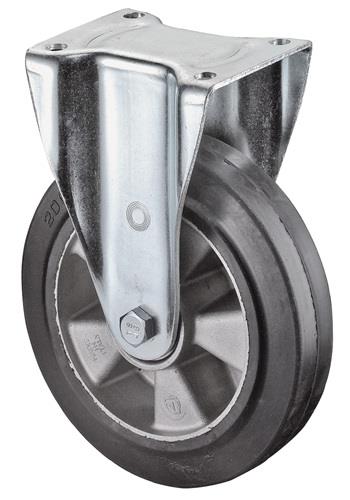 Schwerlast-Bockrolle D.100mm Trgf.150kg Elastikgummi 138mm 110mm BS ROLLEN