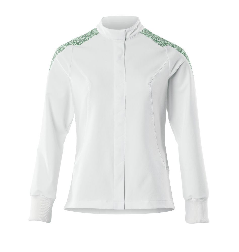 Damen-Passform Jacke FOOD & CARE Weiß/Grasgrün M