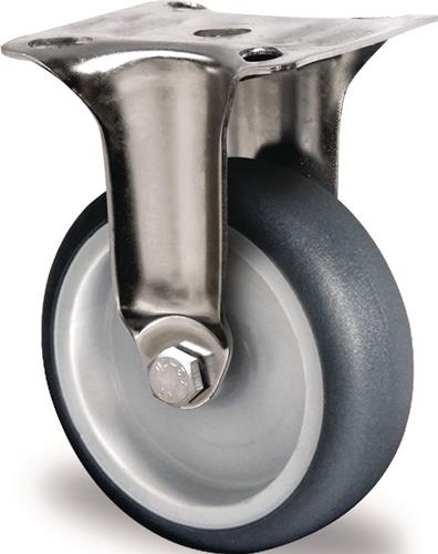 Bockrolle 75mm 75kg TPE Gleitlager VA 67x60mm PP PROMAT