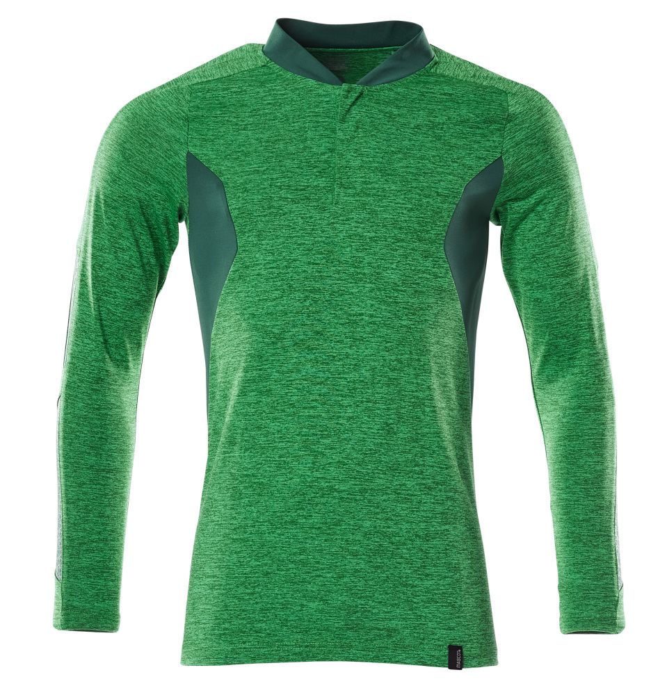 Polo-Shirt, Langarm ACCELERATE Grasgrün  meliert/Grün 2XLONE