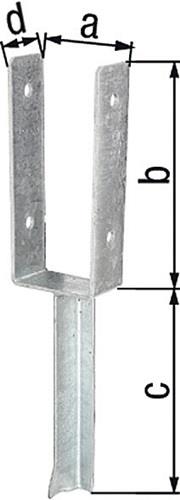 U-Pfostenträger ETA-10/0210 101x200x200x50mm TZN m.Betonanker a.T-Eisen GAH