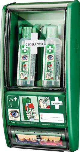 Augenspülstation H560xB290xT120ca.mm 2x0,5 l,1xPflasterspender CEDERROTH