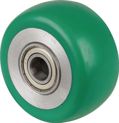 Ersatzrad D.100mm Trgf.200kg PU blau Achs-D.15mm Nabenl.40mm BS ROLLEN
