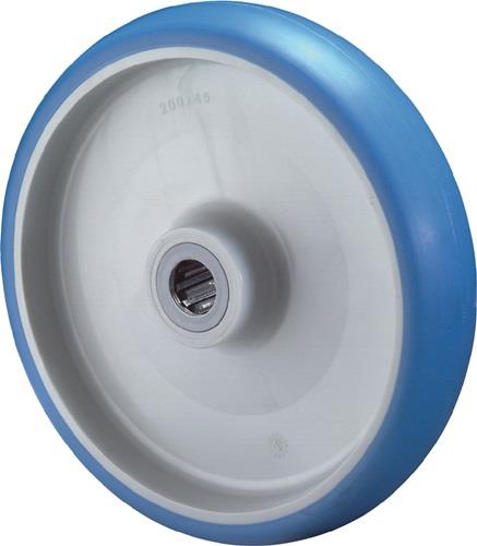 Ersatzrad D.100mm Trgf.110kg Polyurethan,blau Achs-D.12mm Nabenl.40mm BS ROLLEN