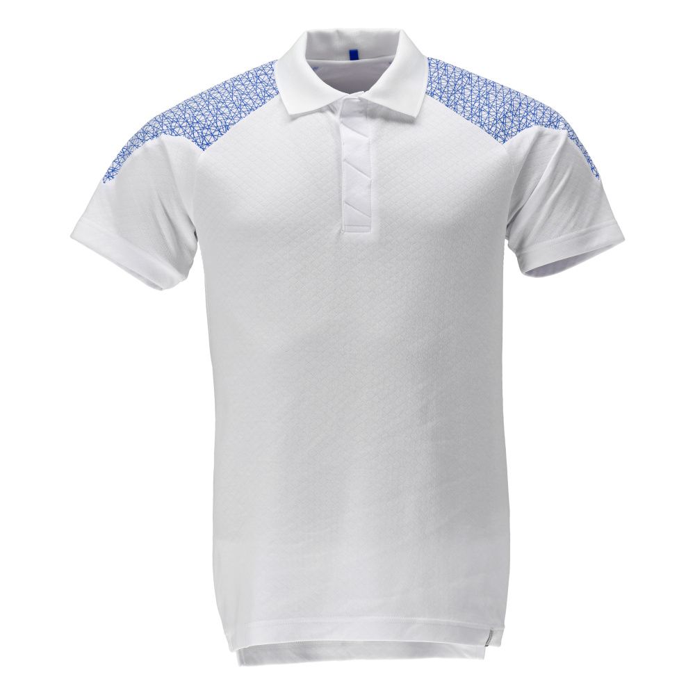 Polo-Shirt FOOD & CARE Weiß/Azurblau 6XL