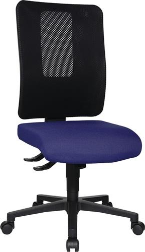 Bürodrehstuhl m.Synchr.-Techn.schwarz/blau 450-550mm Trgf.110kg TOPSTAR