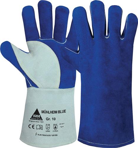 Schweißerhandschuhe Mühlheim Blue Gr.10 blau/grau Rindspaltleder