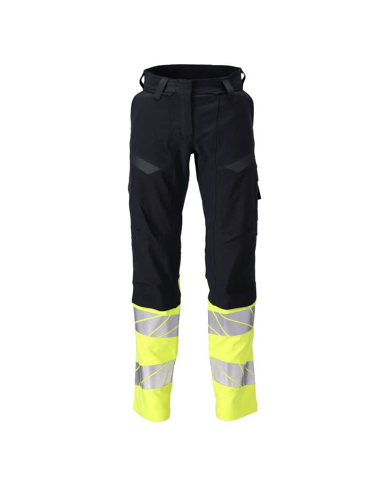 Damen-Passform DIAMOND Hose mit Knietaschen ACCELERATE MULTISAFE Schwarzblau/Hi-vis Gelb 82C48