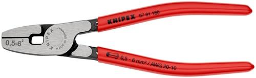 Aderendhülsenzange L.180mm 0,5-6,0 (AWG 20-10) mm² pol.Ku.-Überzug KNIPEX