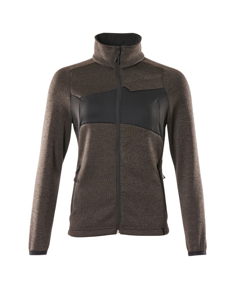 Damen-Passform Strickpullover mit Reißverschluss ACCELERATE Dunkelanthrazit/Schwarz S