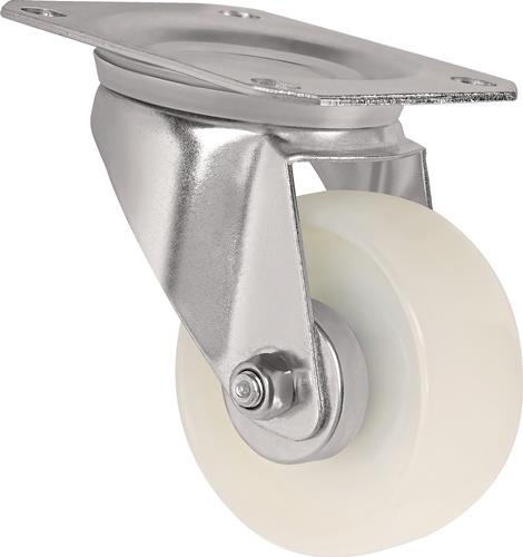 Lenkrolle D.100mm Trgf.150kg PA Platte L105xB80mm TECWERK