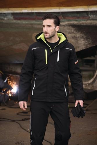 Softshell-Berufsparka Terrax Workwear Gr.L schwarz/limette TERRAX