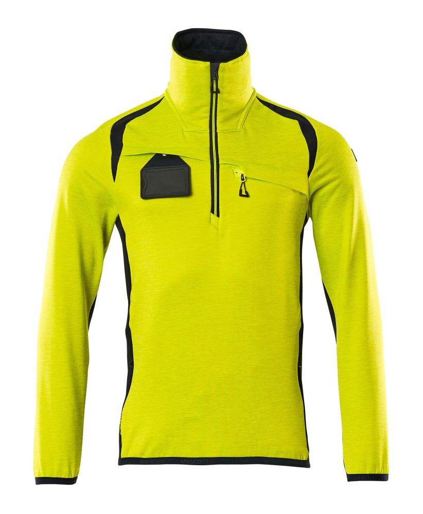 Fleecejacke mit kurzem Reißverschluss ACCELERATE SAFE Hi-vis Gelb/Schwarzblau L