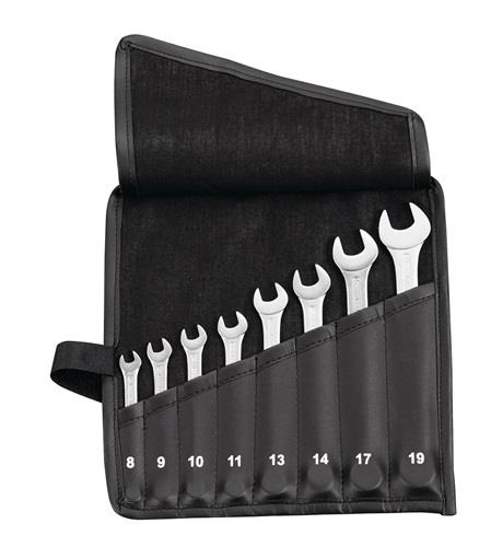 Ringmaulschlüsselsatz 12tlg.SW 6-22mm Form A CV-Stahl in Rolltasche PROMAT