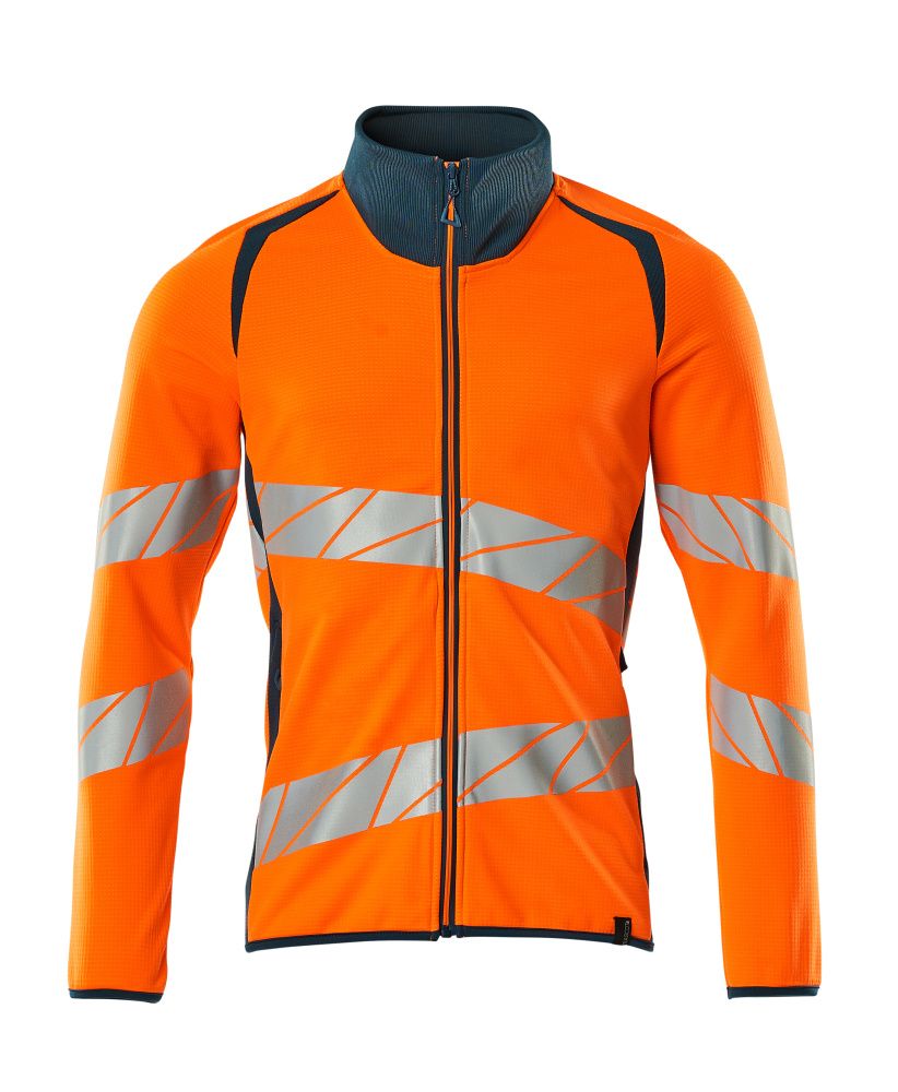 Sweatshirt mit Reißverschluss ACCELERATE SAFE Hi-vis Orange/Dunkelpetroleum 4XL