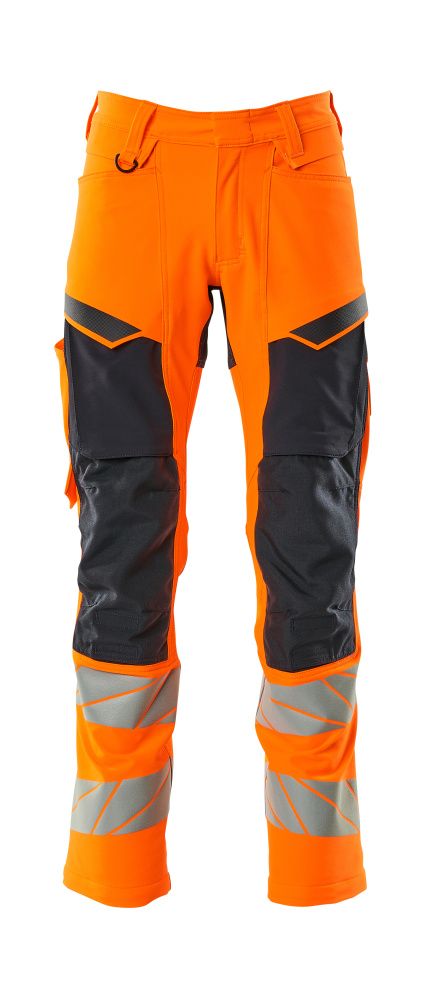 Hose mit Knietaschen ACCELERATE SAFE Hi-vis Orange/Schwarzblau 90C48