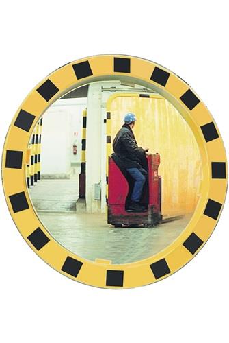 Sicherheits-/Verkehrsspiegel D.600mm Kunststoff,gelb/schwarz f.2 Richtungen
