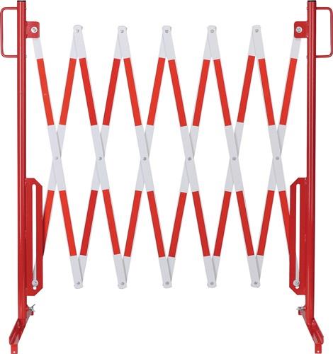 Scherengitter L3600xH1000mm m.Standfuß rot/weiß