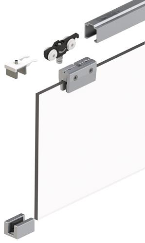 Schiebetürsystem MK-L 80 50kg GLT ESG 8mm Kompletts.HELM