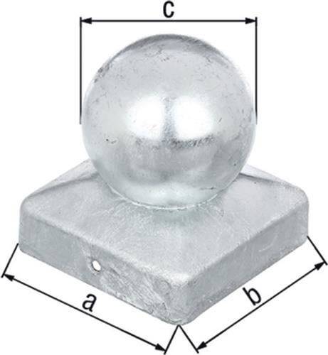 Pfostenkappe 70x70mm D.60mm eck.m.Kugelkopf ma GAH