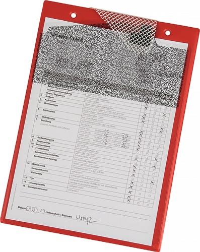 Auftragstasche m.Klettverschluss,Kordel u.2 Fächer DIN A4 rot VE=10 St.EICHNER