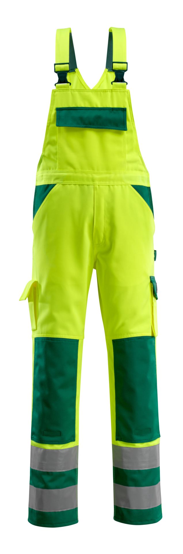 Latzhose mit Knietaschen SAFE COMPETE Hi-vis Gelb/Grün 82C46