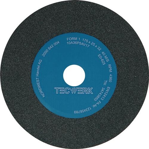 Schleifbockscheibe Ø175xB25x32mm 36 Form A NK,, TECWERK