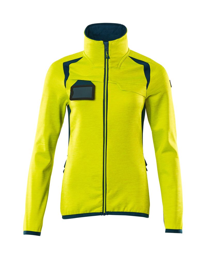 Damen-Passform Fleecejacke ACCELERATE SAFE Hi-vis Gelb/Dunkelpetroleum L