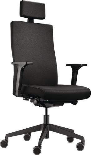 Bürodrehstuhl m.Synchr.-Tech.schwarz 410-520mm m.Lehnen Trgf.110kg TREND OFFICE