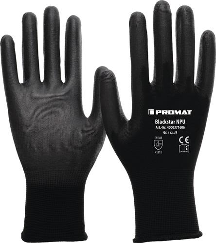Handschuhe Blackstar NPU Gr.10 (XXL) schwarz EN 388 PSA II Nyl.m.PU PROMAT