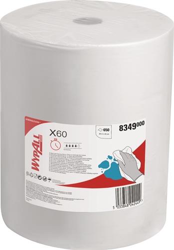 Wischtuch Wypall X60 8349 L.ca.380 mmxB.ca.420mm weiß 1-lagig 650 Tü./Rl.WYPALL