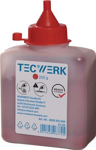 Schlagschnurkreide 250g rot Ku.-Flasche TECWERK