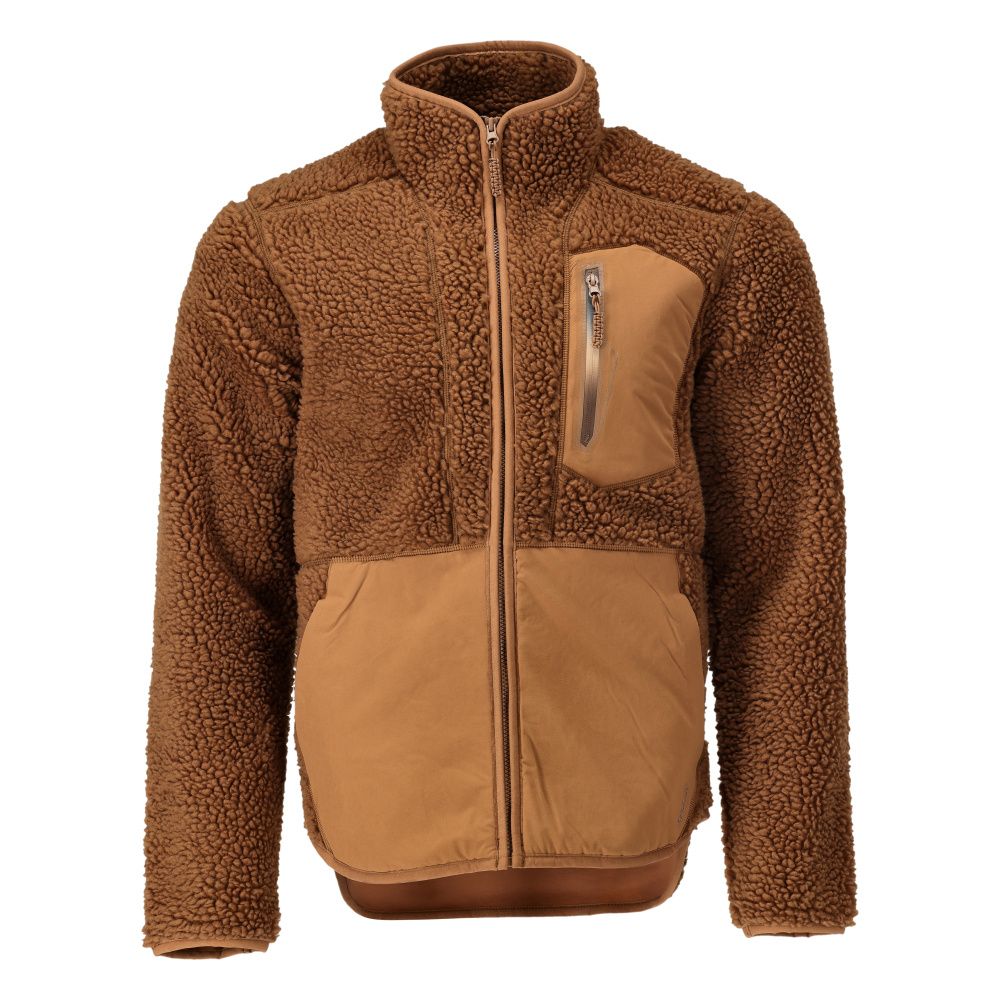Faserpelz Jacke mit Reißverschluss CUSTOMIZED Nussbraun XL