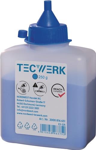 Schlagschnurkreide 250g blau Ku.-Flasche TECWERK