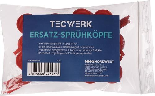 Ersatzsprühköpfe je 12 Sprühköpfe u.Röhrchen (150 mm) Ku.Btl.TECWERK