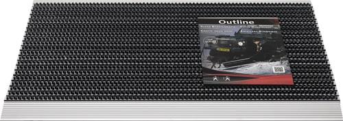 Fußmatte schwarz/silber PP/Alu L600xB900xS22mm