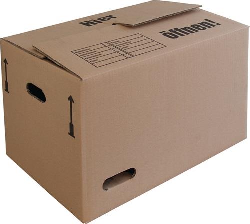 Umzugskarton Wellpappe L440xB340xH474mm zweiwellig braun