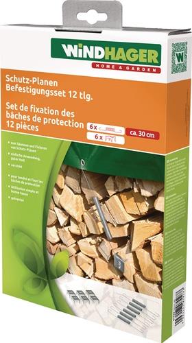 Schutzplanen Bef-set.6 Spannfedern u.6 Holzkrallen L.30cm WINDHAGER