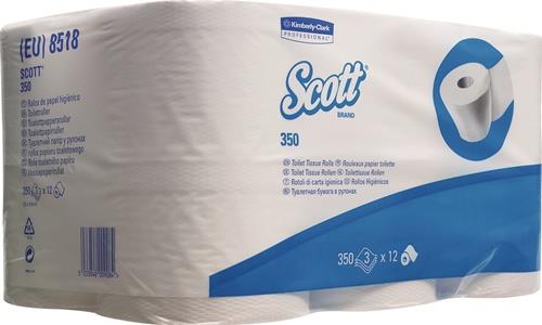 Toilettenpapier Scott 8518 3-lagig,Kleinrollen 36 RL à 350 Bl.=12600 Bl. SCOTT