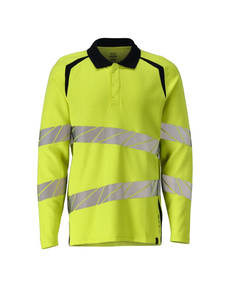 Polo-Shirt, Langarm ACCELERATE MULTISAFE Hi-vis Gelb/Schwarzblau L