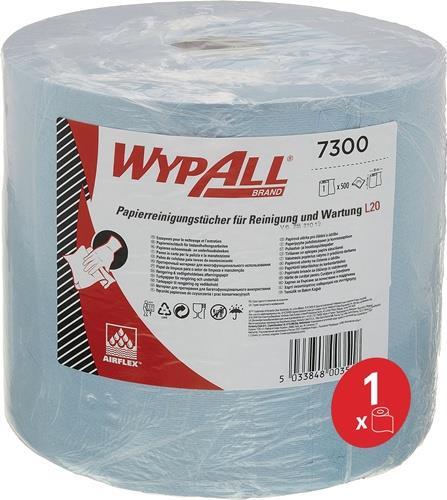 Wischtuch WYPALL L20 7300 L.ca.380 mmxB.ca.235mm blau 2-lag.500 Tü./Rl.KIMBERLY-