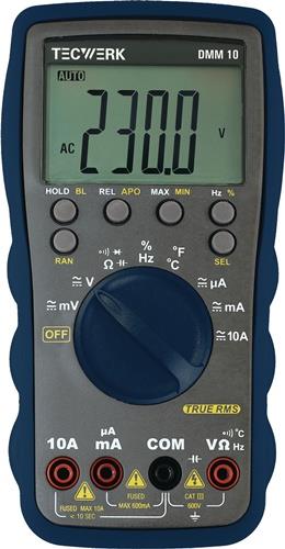 Multimeter DMM 10 0-600V AC/DC TRUE RMS TECWERK
